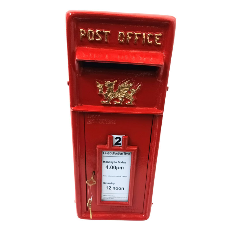 Thiam Metal Wall Mounted Post Box, Red