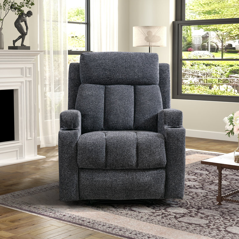 Skillern 3-Piece Microsuede Reclining Sofa Set, Dark Gray