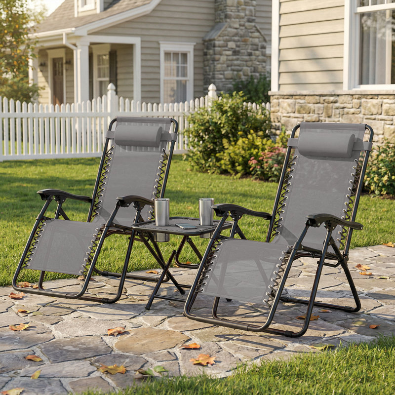 Chaises longues d'extérieur Zero Gravity, Gris
