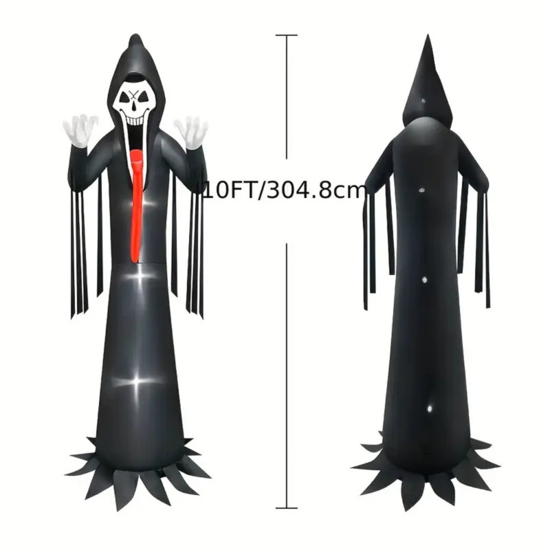 Décoration de fête gonflable de 10 pi avec une lumière DEL effrayante et gonflable Halloween