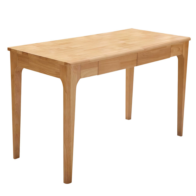 Bureau en bois massif avec tiroirs, bureau debout avec bords lisses, bureau à domicile pour petits espaces