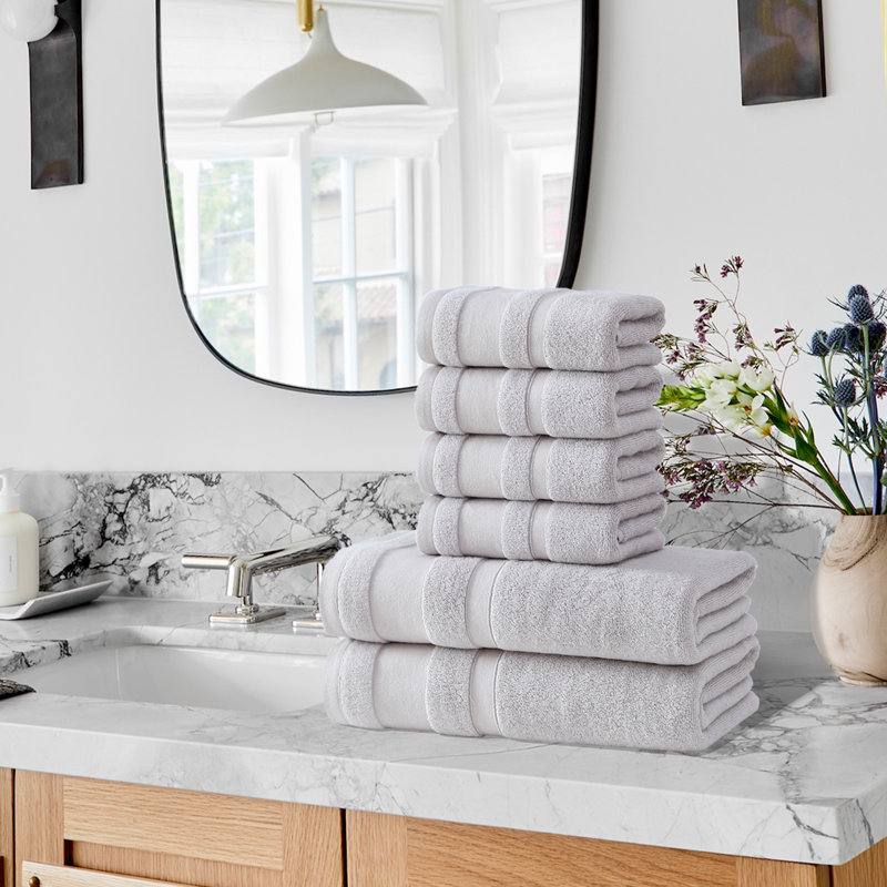 Ensemble de 6 serviettes de bain - Serviettes très absorbantes pour la salle de bain, 2 serviettes de bain, 4 serviettes à main