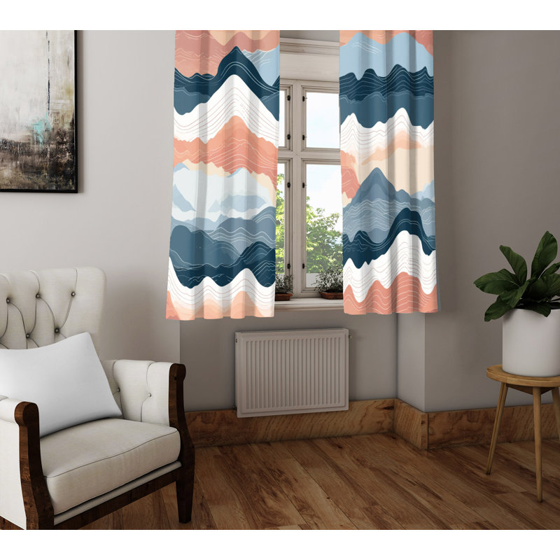 Paire de rideaux semi-transparents en polyester Maryanna, L 40 po x L 61 po