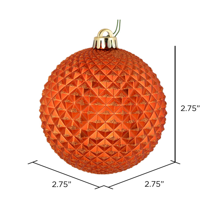 Ornement boule Durian Glitter, Orange brûlé