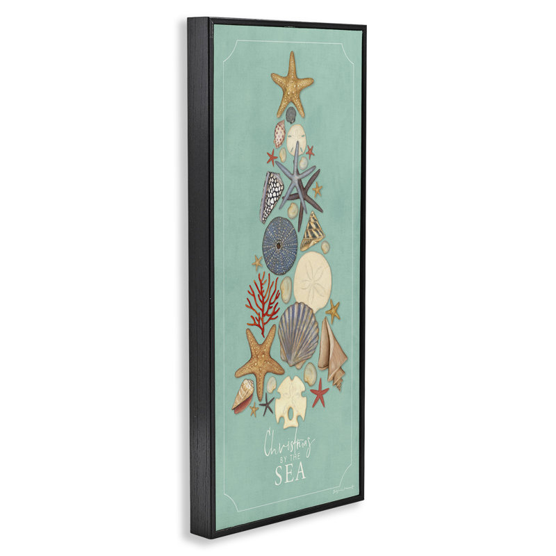 «Seashell Holiday», estampe numérique par Stephanie Workman Marrott, Giclée encadrée noir minuit, H 24 po x l 10 po