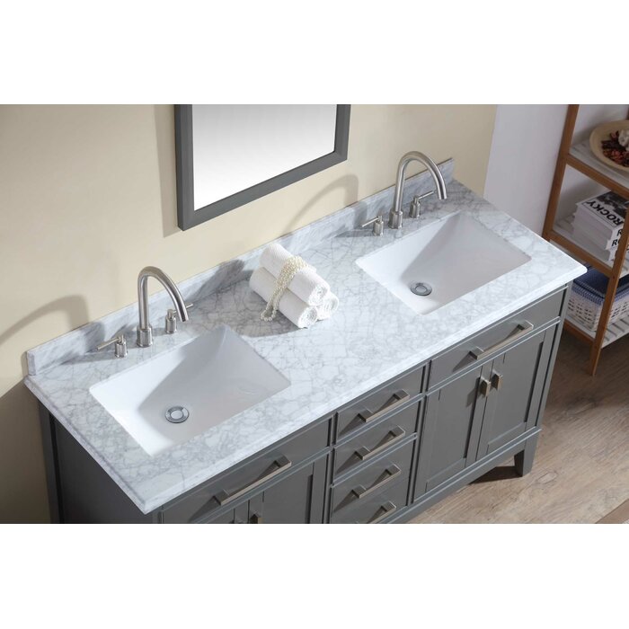 Lark Manor Herrell 60'' Double Bathroom Vanity with Top & Reviews | Wayfair