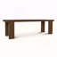 Banc de salle à manger, siège rectangulaire à lattes en teck massif, 3 places, brun
