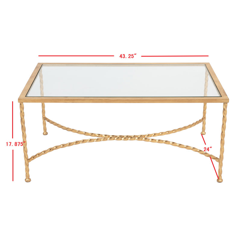 Vera Glass Cocktail Table, Gold