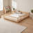 Kids Bed Soild Wood Platform Floor Bed With Safety Guardrails And Door For Bedrooms-906578175-925506648