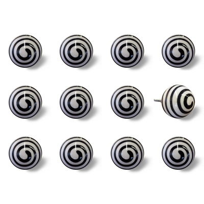 1.5" X 1.5" X 1.5" Ceramic/Metal Multicolor 12 Pack Knob
