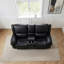  73.2" Manual Reclining Faux Leather Loveseat with Centre Console and Cup Holders in Black-116975508