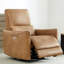 Fauteuil inclinable électrique pivotant en cuir Mikkel-593029252