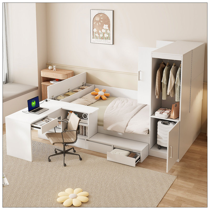 Lit pour chambre à coucher, Blanc