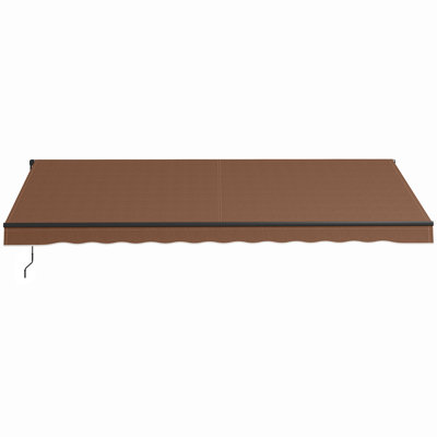 Patio Awning, Canopy Retractable Sun Shade Shelter W/ Manual Crank Handle For Deck, Yard