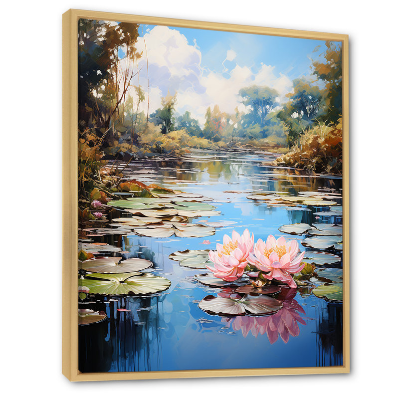 «Wetterhorn The Water Lily Pond» par Claude sur toile, Cadre naturel flottant, H 20 po x l 12 po x P 1 po