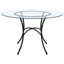 Table de salle à manger ronde Harragan de 48 pouces avec dessus en verre noir mat-1034900099