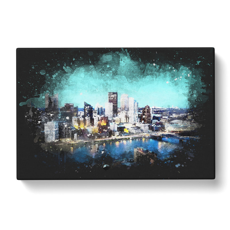 Skyline Of Pittsburgh - Wrapped Canvas, 35cm H x 50cm W x 3cm D