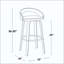 Tabouret de bar à hauteur fixe avec pivot en bois avec repose-pieds en métal - ensemble de 2-1841628962