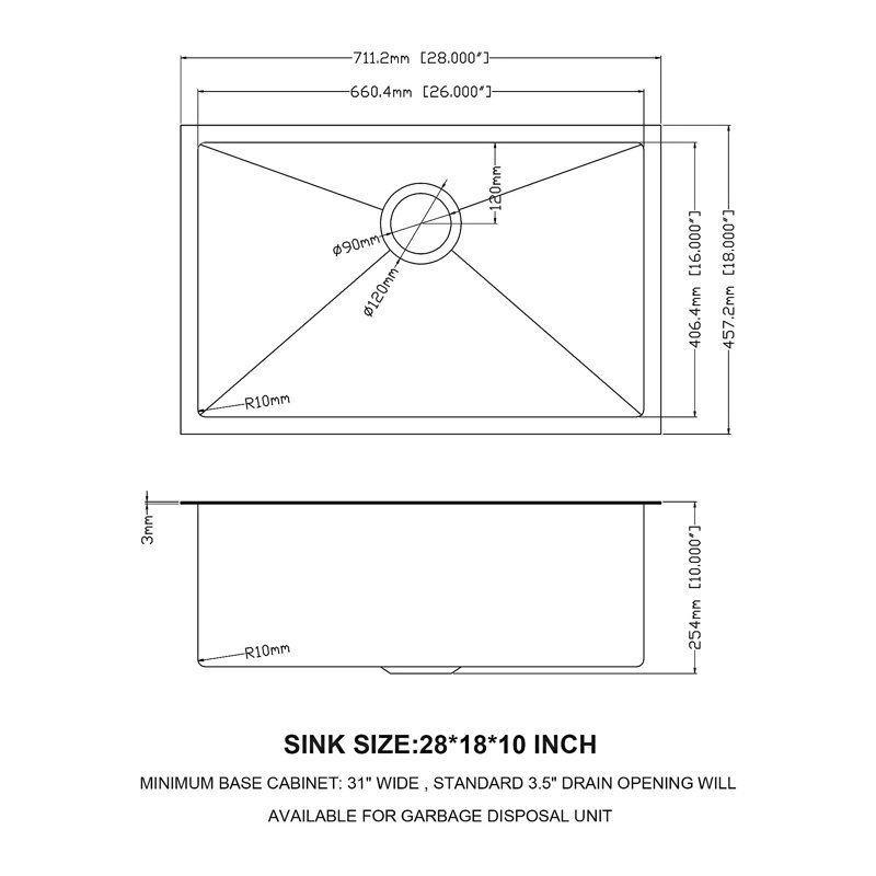 Undermount Kitchen Sink Single Bowl Kitchen Sink Basin