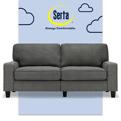 Serta Palisades 73" Track Arm Sofa, Easy Care Fabric, Soft Pillow Back, Pocket Coil Seat Cushions