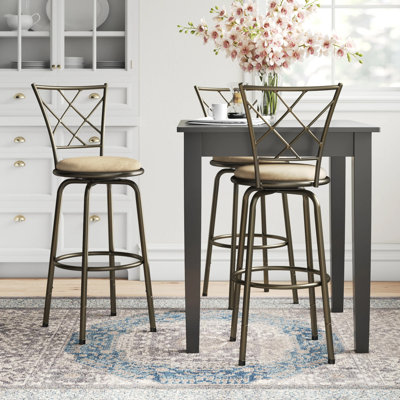 Basche Swivel Adjustable Height Bar Stool by Andover Mills