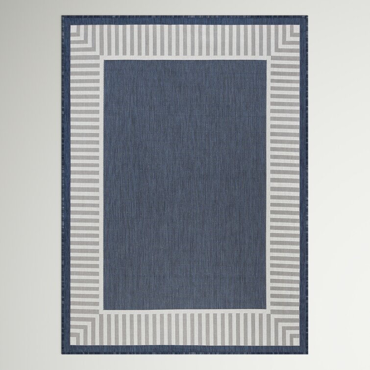 Garrettsville Animal Print Flatweave Navy Indoor / Outdoor Area Rug Three Posts Rug Size: Rectangle 5'3 x 7'3