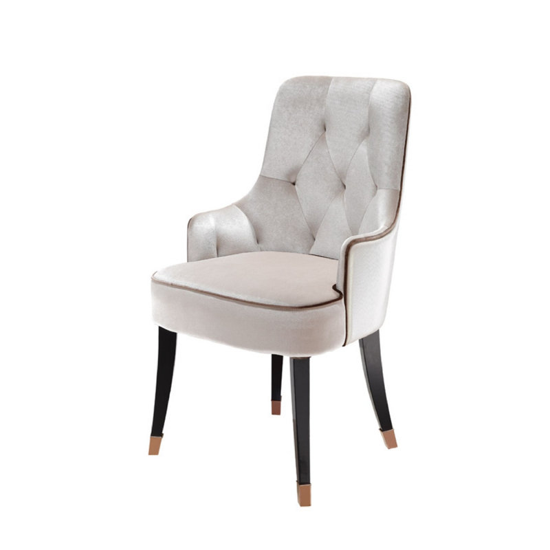 Dhruv 19'' H Tufted Velvet Upholstered Armchair, White