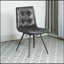 Élégantes chaises de salle à manger à dossier capitonné gris anthracite et gris acier, ensemble de 4, design moderne Mid-Century pour le confort et la durabilité