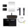 28 In. W X 19 In. D X 16 In. H Bathroom Vanity In Black With Sink And Black Solid Surface Top And Mirror