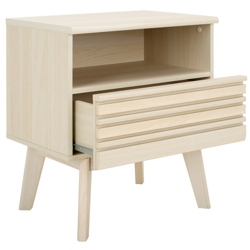 Table de chevet Kunio, Blanc décoloré