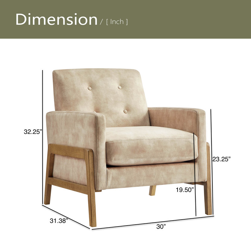 Fauteuil d'appoint capitonné, Sable