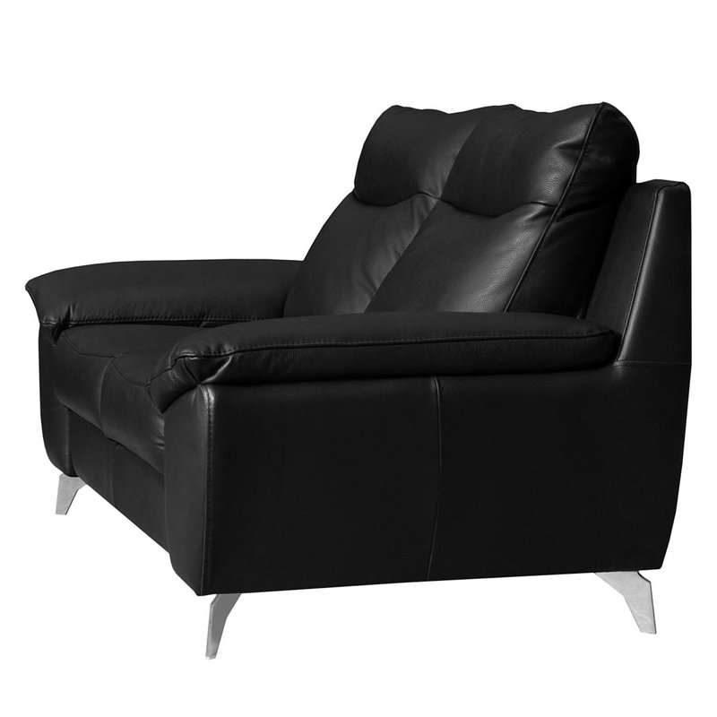 Edelweiss 2 Seater Genuine Leather Sofa, Black