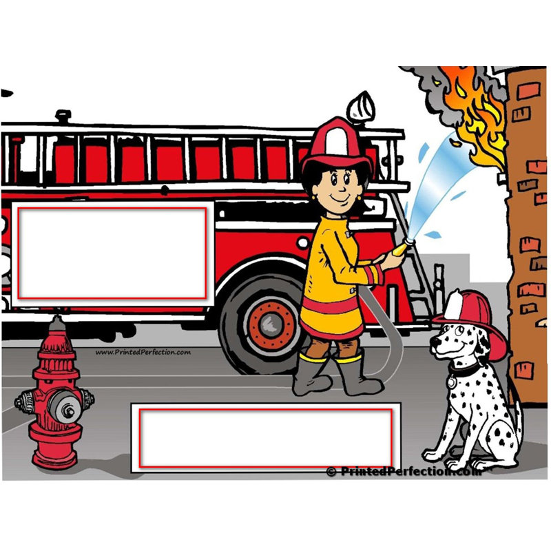 Personalized Name That Toon Fire Fighter Female Rhinestone Bordered Key Chain, Yes