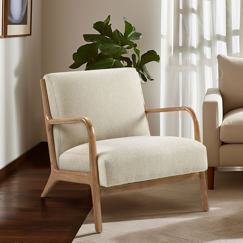 Fauteuil rembourré Novak, Mélange de polyester taupe