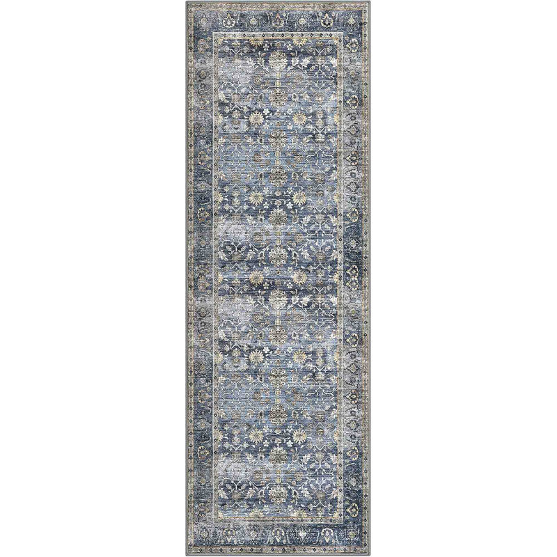 Tapis de cuisine lavables antidérapants, Bleu / gris / beige