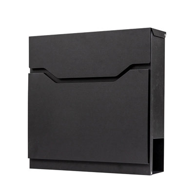 Merapi Parcel Drop Boxes For Outside, 17.5" X 13.7" X 25.4" Cold-Rolled Steel Package Delivery Boxes, Anti-Theft Lockable Wall Mount Mailbox For House, Porch, Curbside, Black