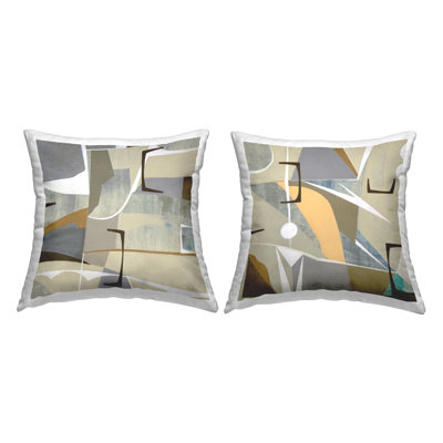 Coussin décoratif rétro à motifs géométriques superposés par Liz Jardine (ensemble de 2)