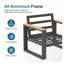 Ensemble de 2 fauteuils de patio en aluminium toutes saisons avec coussins beiges et sièges d'extérieur à structure noire