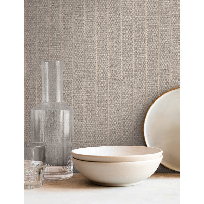 Papier peint à rayures Cording, Brun