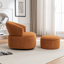 Chaise pivotante rembourrée en polyester avec repose-pieds-561283664