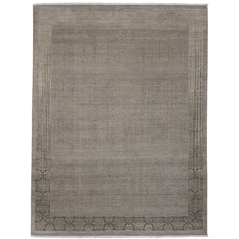 Onsted Wool Floral Indoor Rug, Rectangle 6' x 9'