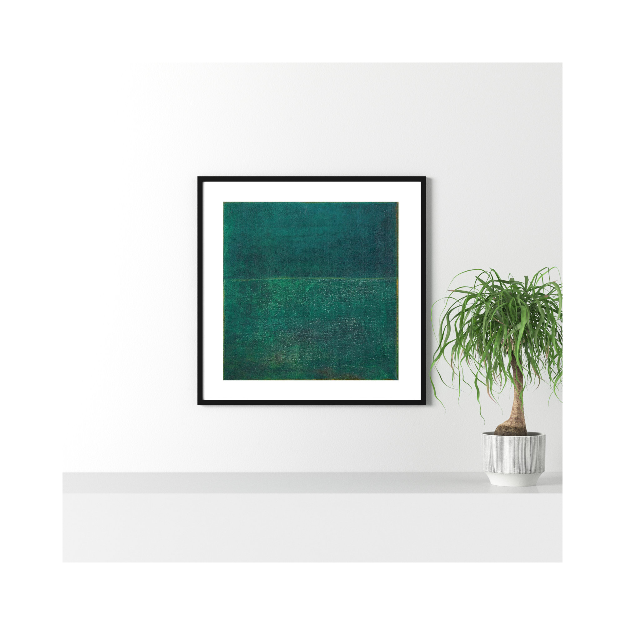 Green Zen I by Jodi Fuchs, Black Framed Paper, 33.12" H x 33.12" W x 0.88" D
