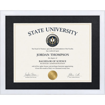 11x14 Diploma Picture Frame with Mat , HD Semi-tempered Glass