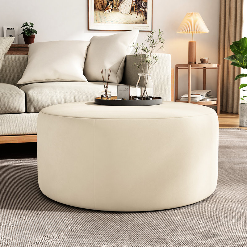 Velours rembourré en mousse de luxe crème 30,24 po x 16,42 po x 30,24 po, option élégante