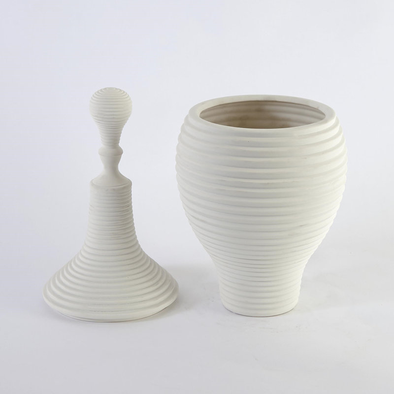 Orion 20.5" Ceramic Jar, White