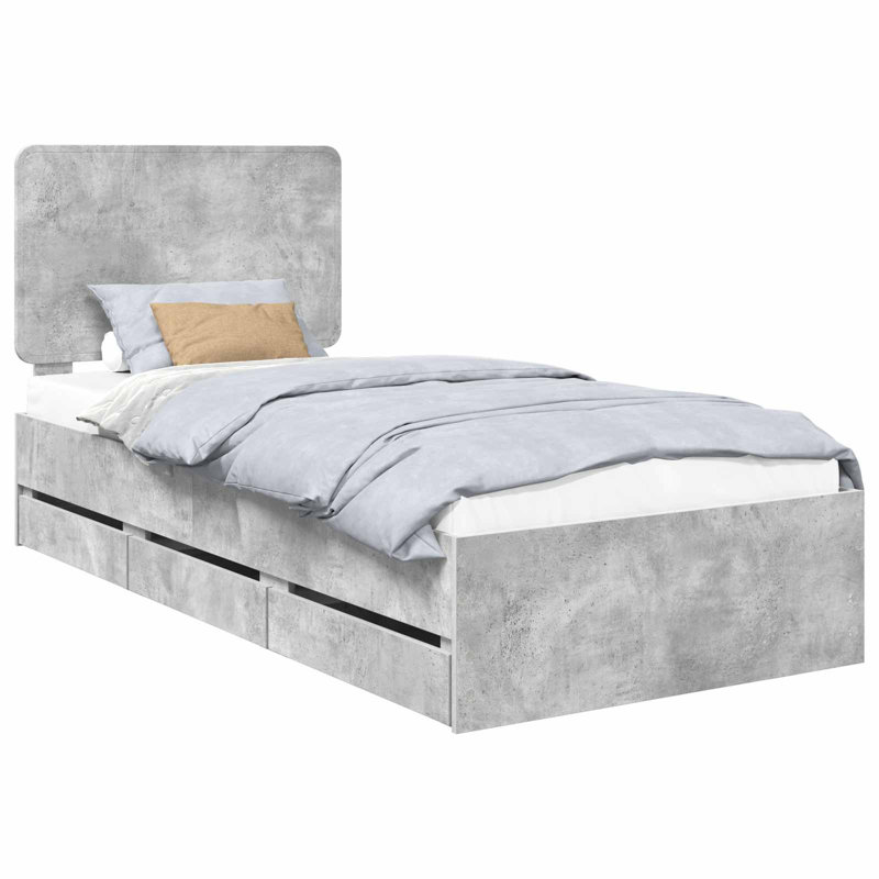 Bed, Small Single (2'6), Concrete Grey