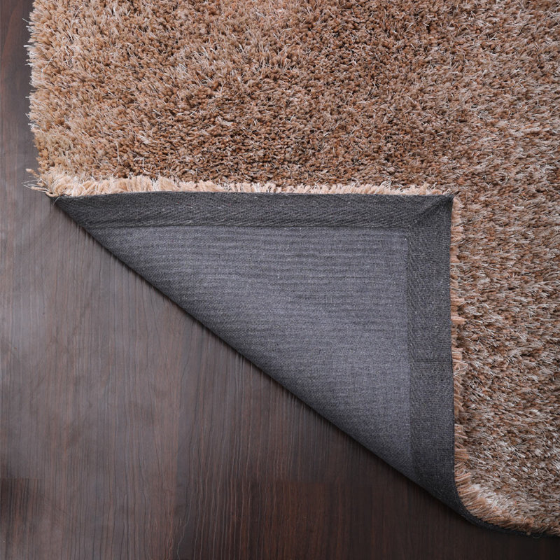 TAPIS EN POLYESTER ÉCOLOGIQUE ET TUFFÉ À LA MAIN - Rectangle | Couleur beige, design uni, Rectangle 9 pi x 12 pi