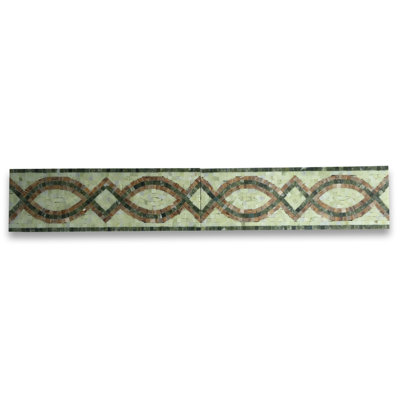 Carreau de mosaïque de marbre et de plancher 5,9 po x 17,7 po Gardenia Rojo