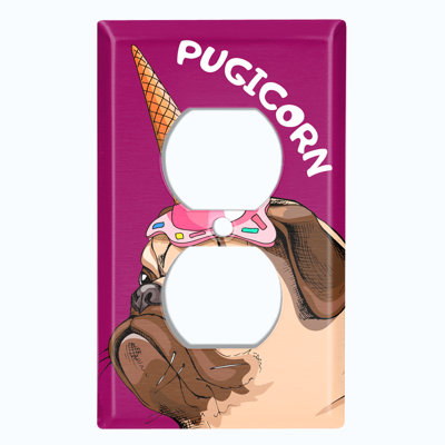 Plaque murale Pugicorn Dog Ice Cream