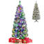 Arbre de Noël blanc réaliste floqué / givré avec lumière DEL-350206247